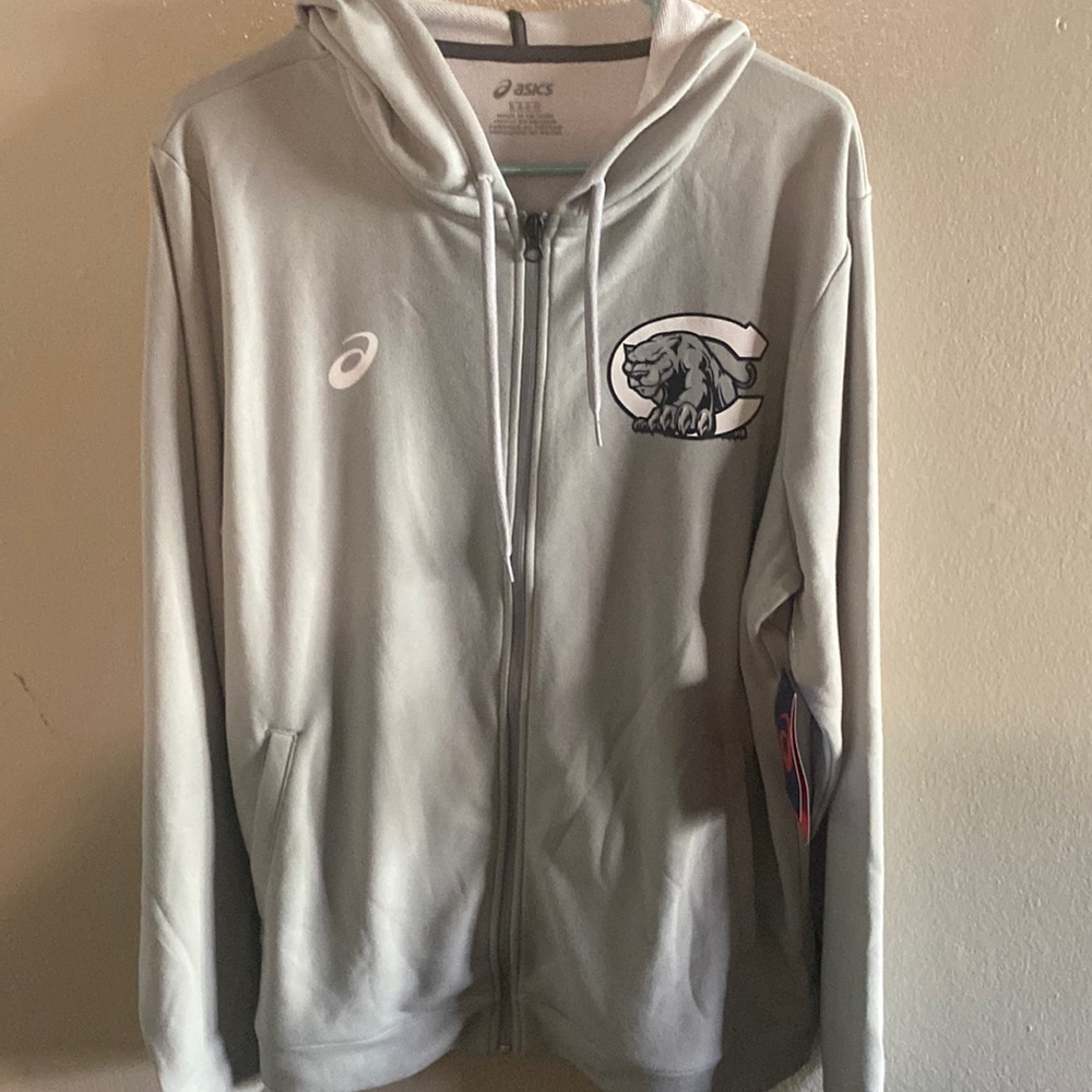 Asics mins full size gray hoodie